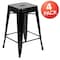 Flash Furniture Black 24" High Metal Stool, PK4 4-ET-31320-24-BK-R-GG - alternate 5